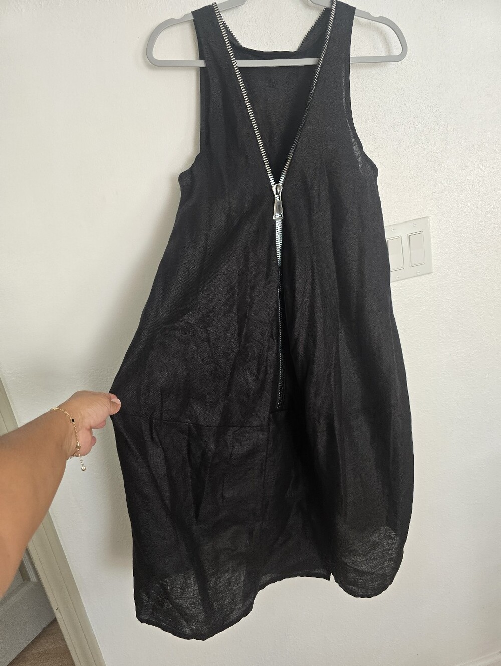 Clothes By Locker Room Linen Back Zipper High Low Dress In Black Size L/XL - Picture 12 of 14